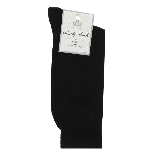 Носки мужские однотонные Lucky Socks черные 1 пара 25