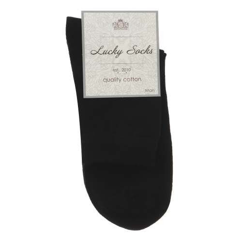 Носки мужские однотонные Lucky Socks черные 1 пара 27-29
