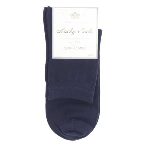 Носки мужские однотонные Lucky Socks НМГ-0053 синие 27-29