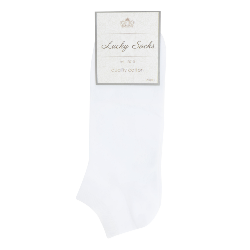 Носки мужские однотонные Lucky Socks НМГ-0110 белые 27-29