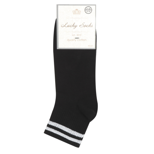 Носки мужские Lucky Socks НМГ-0131 черно-белые 27-29