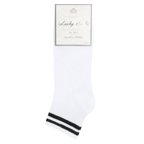 Носки мужские Lucky Socks НМГ-0131 бело-черные 27-29