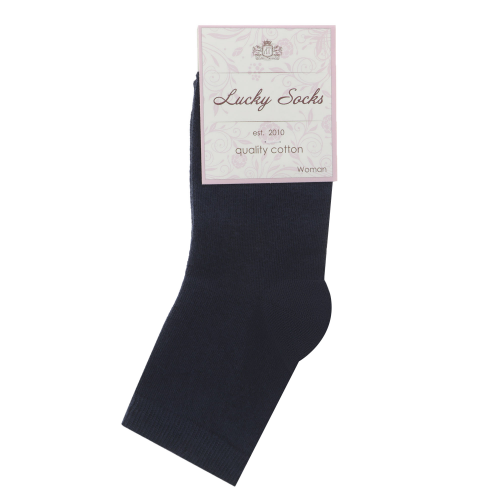Носки женские однотонные Lucky Socks синие 1 пара 23-25