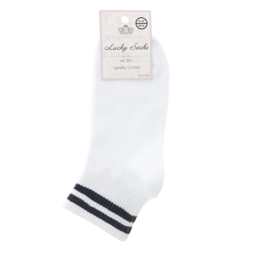 Носки женские однотонные укороченные Lucky Socks белые 23-25