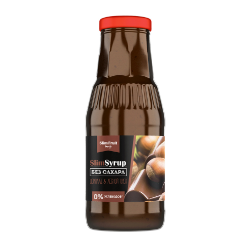 Низкокалорийный сироп SlimSyrup сахара со вкусом шоколад-лесной орех 330 мл