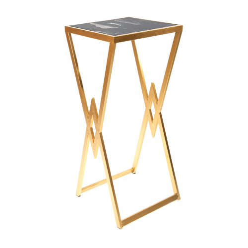 Подставка интерьерная с чёрным мрамором Glasar 28x28x65 см
