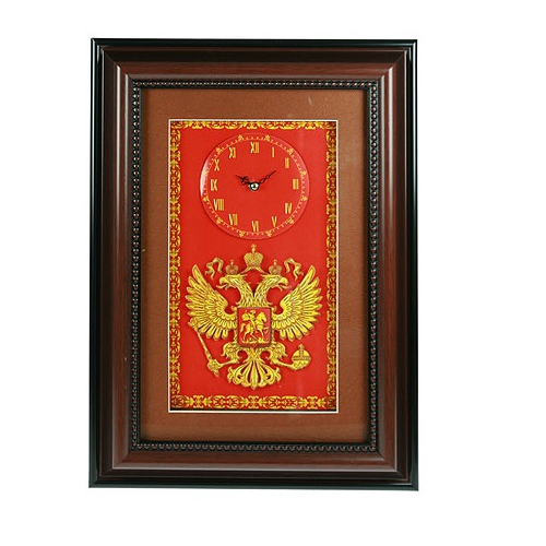 Коллаж-часы Русские подарки 3D Герб 30х42см