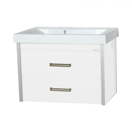 Тумба Мисти Джулия 75 qv 2 ящиками подвесная белый/white
