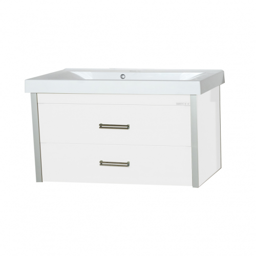 Тумба Мисти Джулия 90 qv 2 ящиками подвесная белый/white