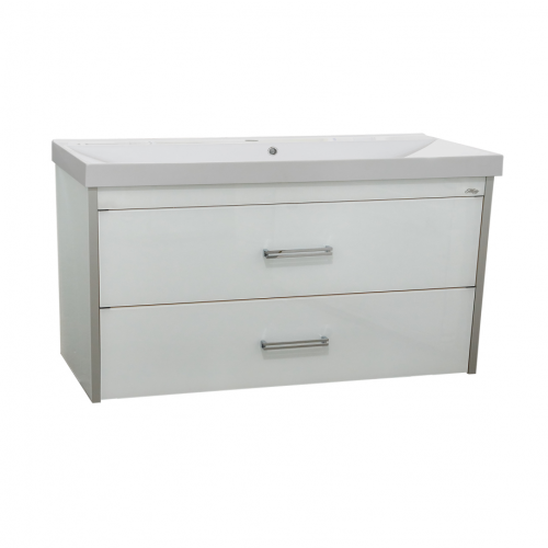 Тумба Мисти Джулия 105 qv 2 ящиками подвесная белый/white