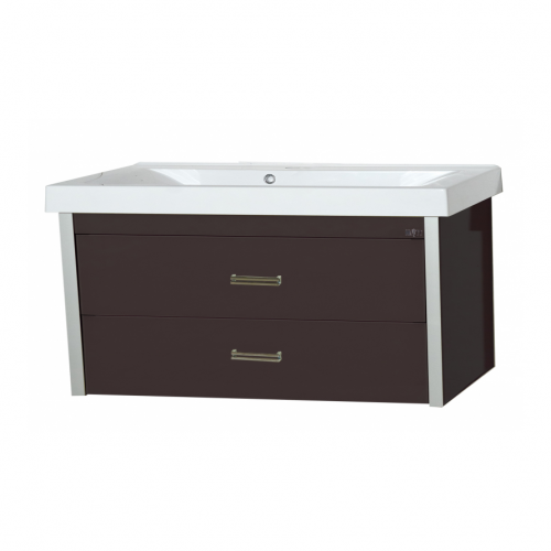 Тумба Мисти Джулия 105 qv 2 ящиками подвесная коричневая