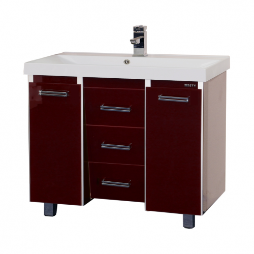 Тумба Мисти Джулия 105 qv с 3 ящиками конус бордо
