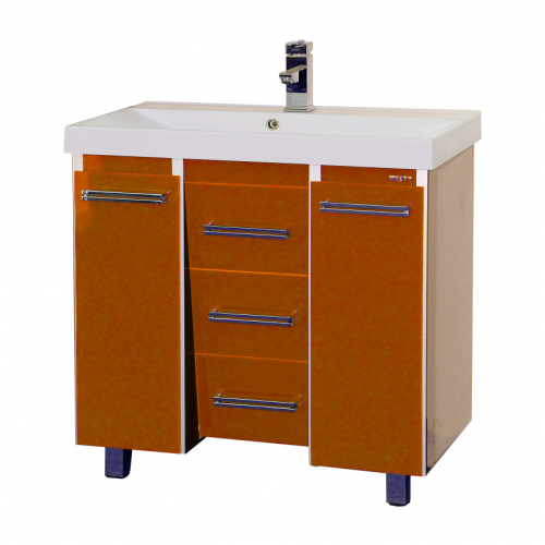 Тумба Мисти Джулия 105 qv с 3 ящиками конус оранжевая
