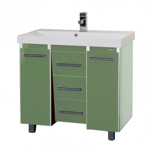 Тумба Мисти Джулия 105 qv с 3 ящиками конус салатовая