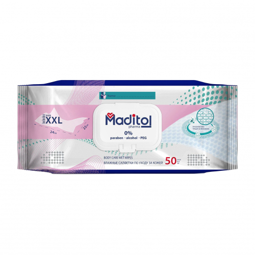 Влажные салфетки гигиенические Maditol с Д-пантенолом и аллантоином 50 шт