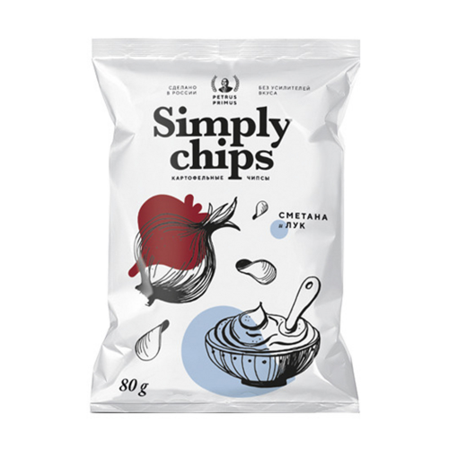 Чипсы картофельные Simply Chips Сметана, лук 80 г