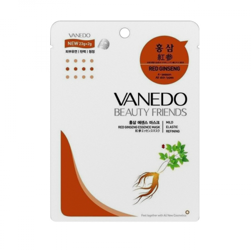 Сужающая поры маска для лица All New Cosmetic Vanedo Beauty Friends с эссенцией красного женьшеня