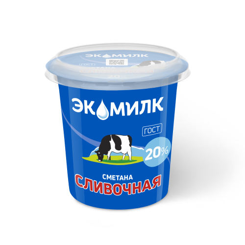 Сметана Экомилк Сливочная 20%, 315 г