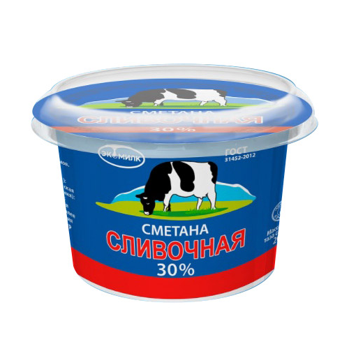 Сметана Экомилк Сливочная 30%, 200 г