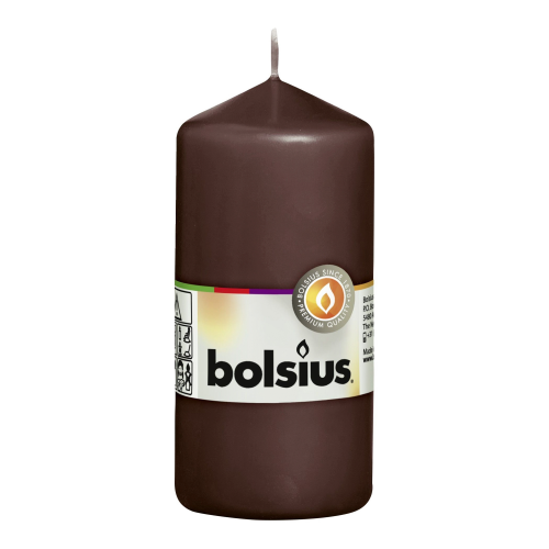 Свеча-столбик Bolsius 12x6 коричневая
