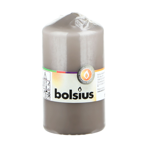 Свеча декоративная Bolsius 13х7 см warm grey