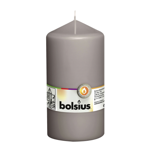 Свеча-столбик Bolsius 15x8 серая