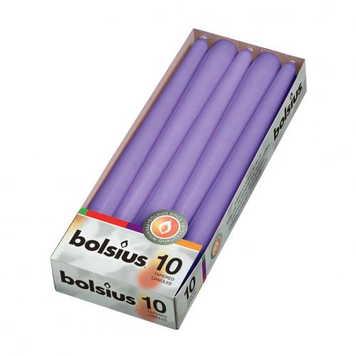 Свечи столовые Bolsius 10 шт ультрафиолетовые