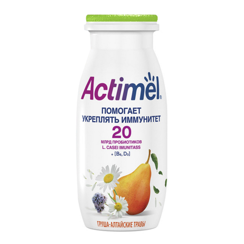 Напиток кисломолочный Actimel с грушей и альтайскими травами 100 мл