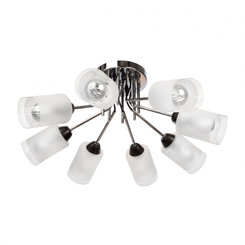 Люстра потолочная J-light MEKKA 1257/8C E27*8*60W хром/черный/белый