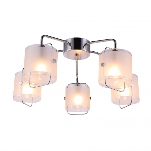 Люстра потолочная J-light NOVA 1031/5C E14*5*40W хром/матовый белый