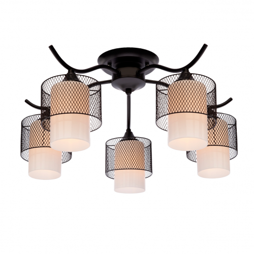 Люстра потолочная J-light FAGO 2346/5C E27*5*60W черный/белый