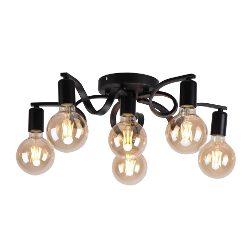 Люстра потолочная J-light VENGE 2353/6C E27*6*60W черный/шампань