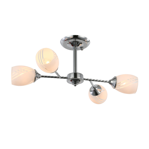 Люстра потолочная J-light MILA 5532/4C E27*4*60W хром/белый