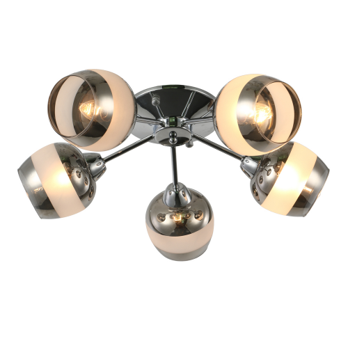 Люстра потолочная J-light HOLA 3112/5C E27*5*60W хром/белый, хром