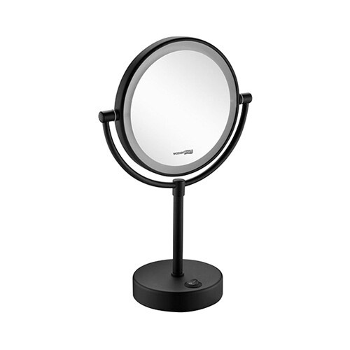 Зеркало с LED-подсветкой двухстороннее, стандартное и с 3-х кратным увеличением K-1005BLACK