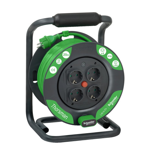 Удлинитель катушечный Schneider electric Thorsman 4 розетки 20м 3х1.5 IP20
