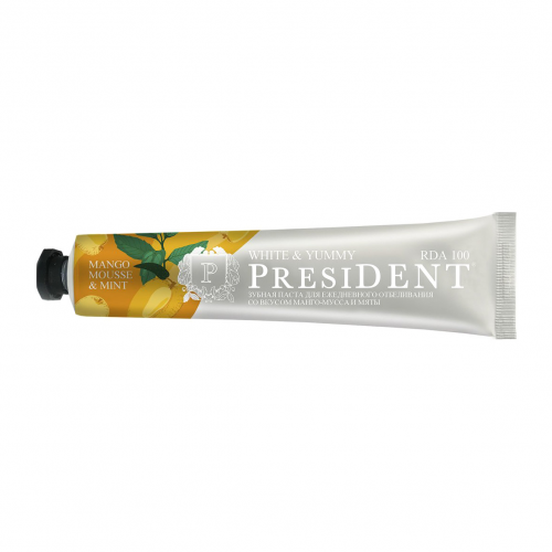 Зубная паста White&Yummy by President Манго-мусс с мятой 75 г