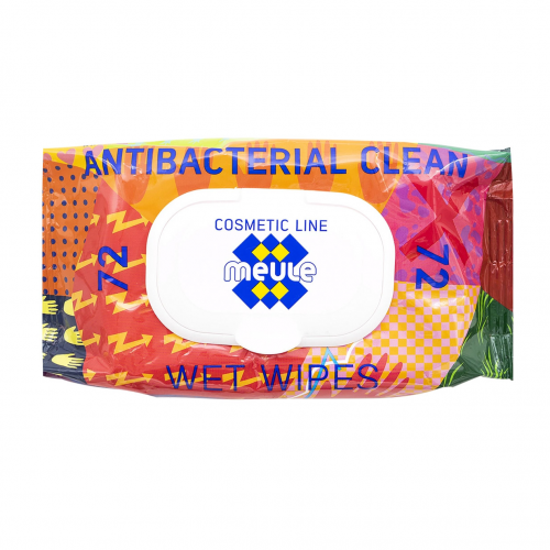 Салфетки влажные очищающие Meule Antibacterial Clean 72 шт