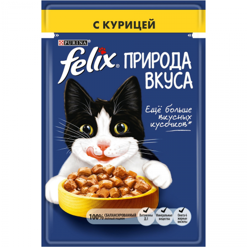 Корм для кошек Felix Природа вкуса курица 85 г