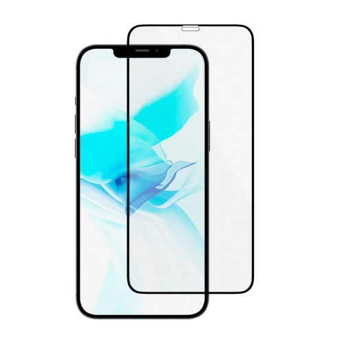 Защитное стекло uBear Nano Antibacterial для Apple iPhone 12 Pro Max, чёрная рамка