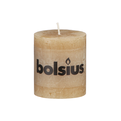 Свеча Bolsius rustic 80/68 бежевая