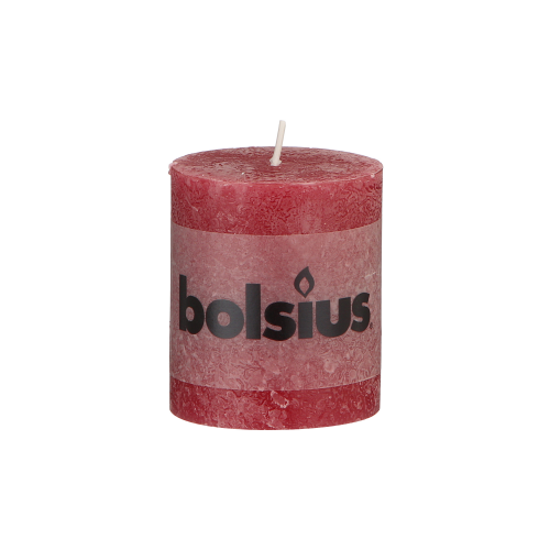 Свеча Bolsius rustic 80/68 бордовая