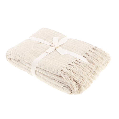 Плед вафельный Homelines textiles solid 220x240cm cream