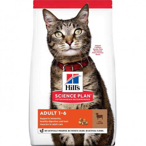 Корм для кошек Hill's Science Plan Adult 1-6 для взрослых кошек с ягненком 1,5 кг