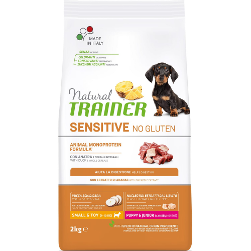 Корм для щенков Natural Trainer Sensitive No Gluten Puppy&Junior для мелких пород утка 2 кг