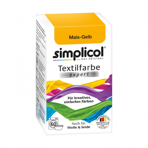Краска для окрашивания текстиля, шерсти, шелка Simplicol Expert желтая
