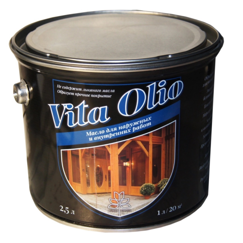 Масло VITA OLIO для наружных работ (фасадное) шелковисто-матовое цвет сосна. 2,5 л