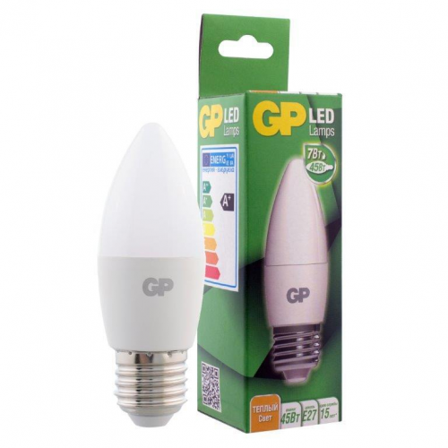 Лампа свеча led GP 7вт цоколь е27 4000k