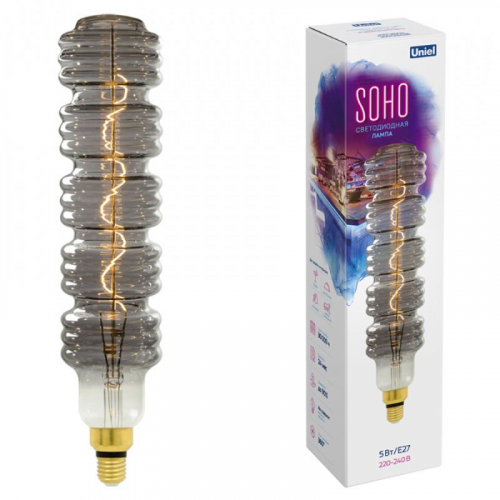 Лампа Uniel led-sf41-5w/soho/e27/cw chrome