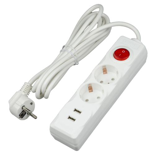 Удлинитель Uniel s-gcd2-3bu white